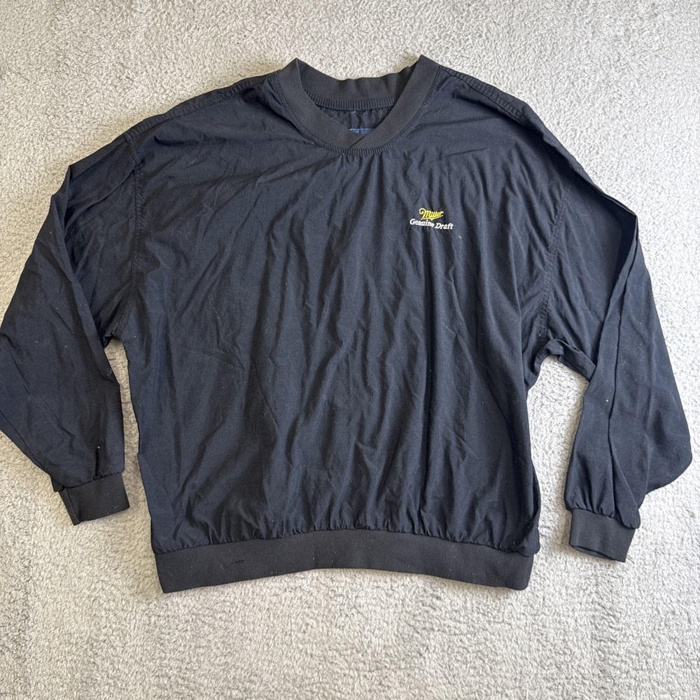 Swingster Miller Genuine Draft Black Pullover Mens XL‎ Golf Windbreaker Made USA